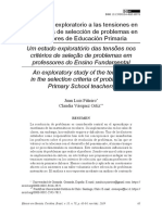 Piñeiro y Vásquez 2019 Un Estudio Exploratorio A Las Tensiones en Los Criterios de Selección de Problemas en Profesores de Educación Primaria