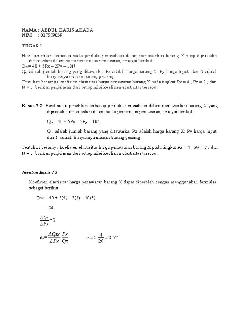 359809843 Tugas 1 Pengantar Ilmu Ekonomi 06 Haris Ahada Docx
