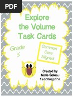 Explore The Volume Task Cards: Created by Marie Soileau Teaching2Plz