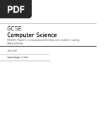 Computer Science: 8520/1-Paper 1 Computational Thinking and Problem-Solving Mark Scheme