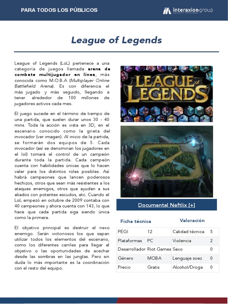 League Of Legends Pdf Pdf Ocio Deportes