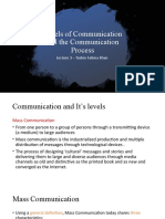 Levels of Communication and The Communication Process: Lecture 3 - Tashin Fatima Khan