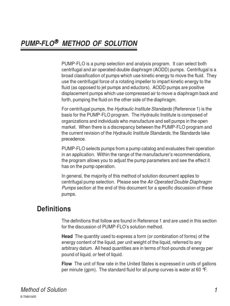 Pump-Flo Method of Solution | PDF | Pump | Viscosity