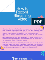 How To Record Streaming Video