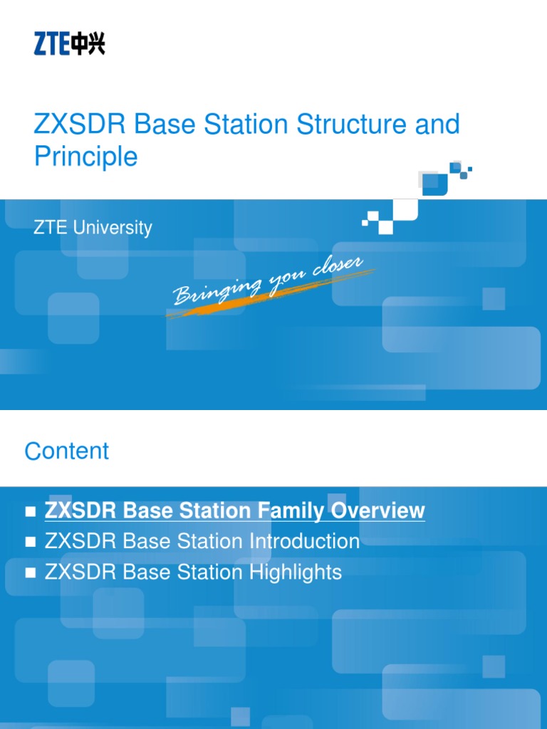 ZXSDR - Base Station Structure and Principles - ZTE | PDF | Lte