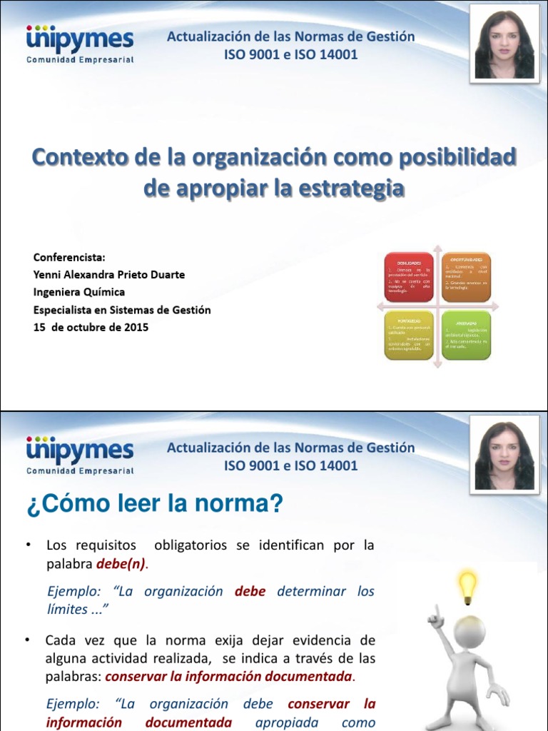 Actualización de Normas ISO 9001 y 14001 | PDF | Sistema de manejo de ...