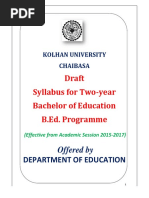 B.ed Syllabus of Kolhan University