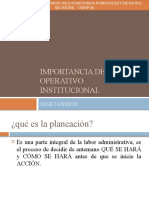 Importancia Del Plan Operativo Institucional: Jane Jansson