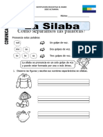 Ficha de La Silaba para Primero de Primaria