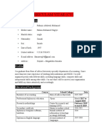 Curriculam Vitae (CV) : Personal Information