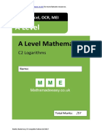 C2 A Level Maths Logarithms Questions AQA OCR Edexcel and MEI