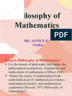 Philosophy of Mathematics: Ms. Janice O. Noda