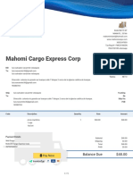 Mahomi Cargo Express Corp Invoice 57275 PDF