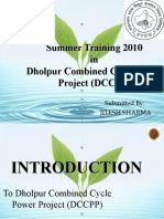 Summer Training 2010 in Dholpur Combined Cycle Power Project (DCCPP)