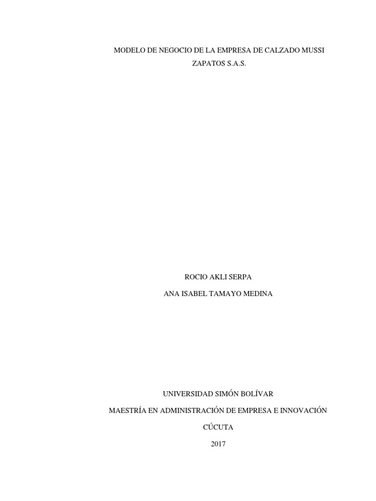 ANTECEDENTES - de Negocios MUSSI | PDF | de negocio Calzado