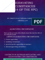 Aggravating Circumstances (Art 14 of The RPC) : By: Cheldy Sygaco Elumba-Pableo, Mpa, LLB Criminal Law