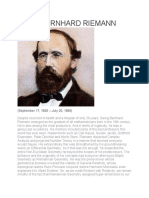 Eorg Bernhard Riemann: (September 17, 1826 - July 20, 1866)