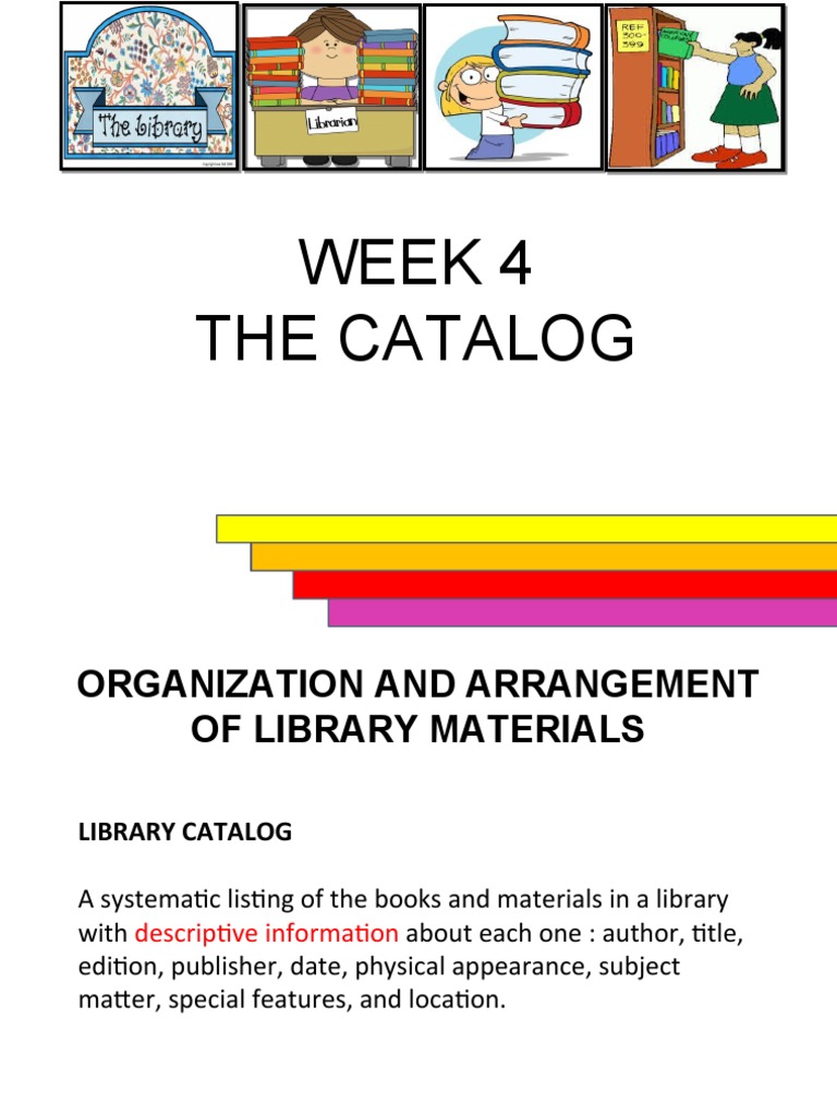 WEEK 4 The Catalog PDF Cataloging International Standard Serial