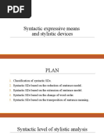 Syntactic Expressive Means and Stylistic Devices