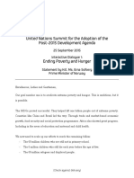 United Nations Summit For The Adoption of The Post-2015 Development Agenda