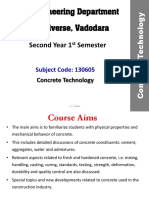 Civil Engineering Department ITM Universe, Vadodara: Second Year 1 Semester