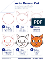 How To Draw A Cat: Draw A Circle For The Head. Add Three Triangles. Draw On Eyes and Whiskers