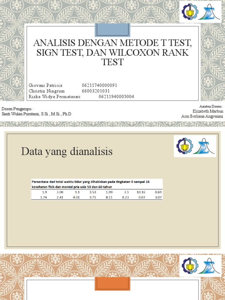 Analisis Dengan Metode T Test, Sign Test | PDF