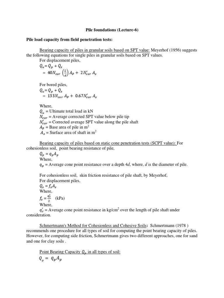 Lateral Load Capacity of Piles | PDF | Deep Foundation | Soil