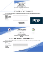 Sample Certificate of Appearance