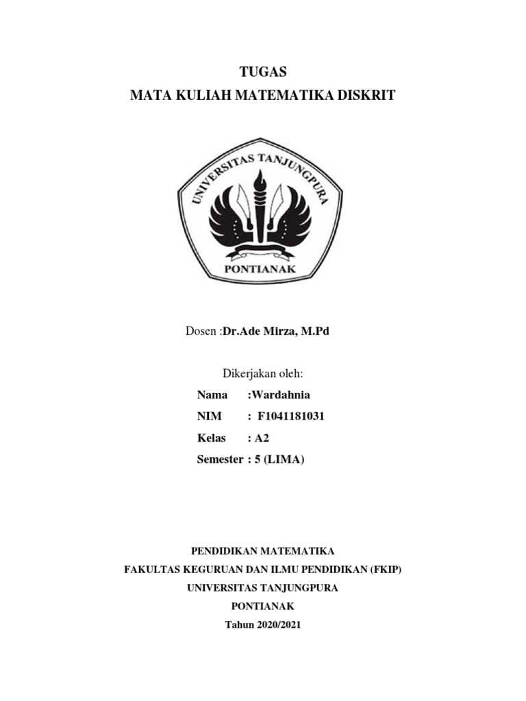Tugas Matematika Diskrit Wardahnia | PDF | Metode & Bahan Ajar