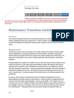 Maintenance Transition Guidelines: Plan Requirements Design Build Test Train/Deploy Maintenance Solution Analysis