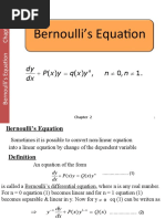 Bernoulli's Equation: Dy Pxy Qxy N N DX