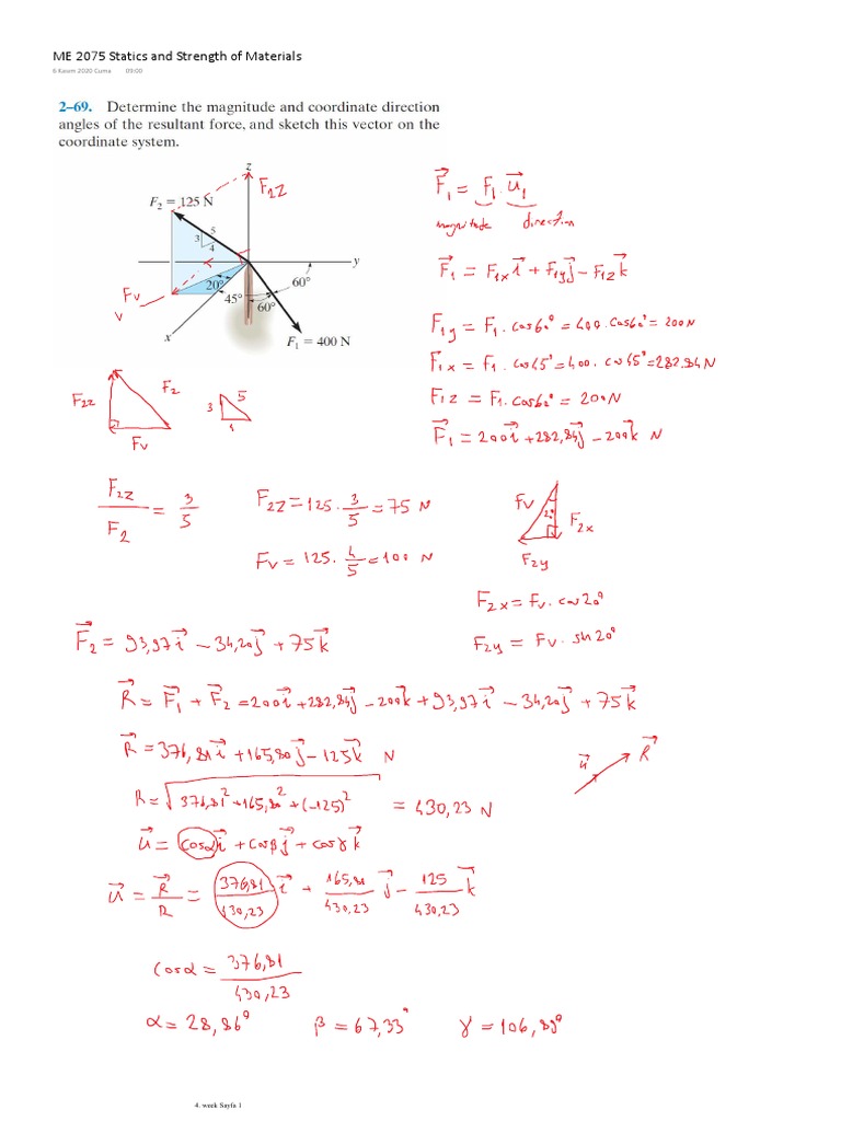 Unit Vector Derivation in Statics | PDF | Teaching Methods & Materials