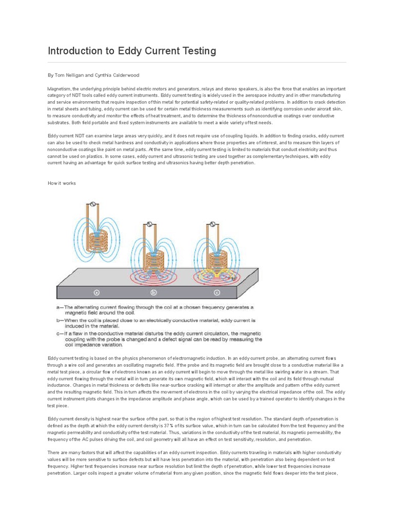Eddy Current Testing Overview | PDF | Inductor | Nondestructive Testing
