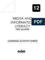 SHS Media and Information Literacy LAS (1st 2 Weeks) PDF