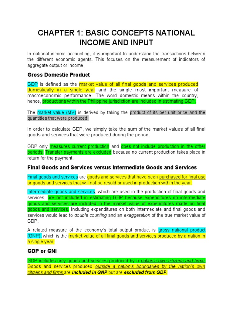 Understanding GDP and National Income | PDF | Gross Domestic Product ...