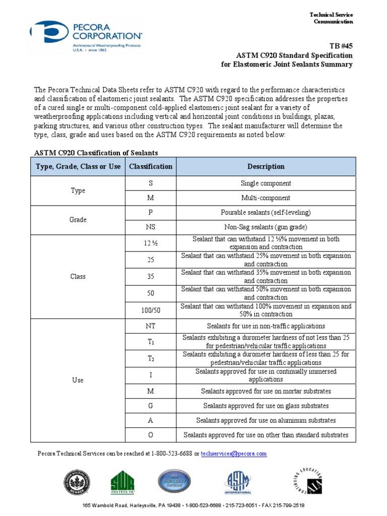 Understanding ASTM C920 An Overview of the Standard Specification for
