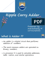 Ripple Carry Adder: Presented By: Aravindreddy M 18951A0582