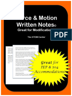 Force & Motion Written Notes: Great For Modifications!