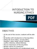 Intoduction To Nursing Ethics