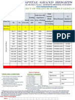 Total Area (SFT) Apartment Area + Parking Area Total Amount (PKR) Including 01 Car Parking Down Payment 12 Quarterly Installments