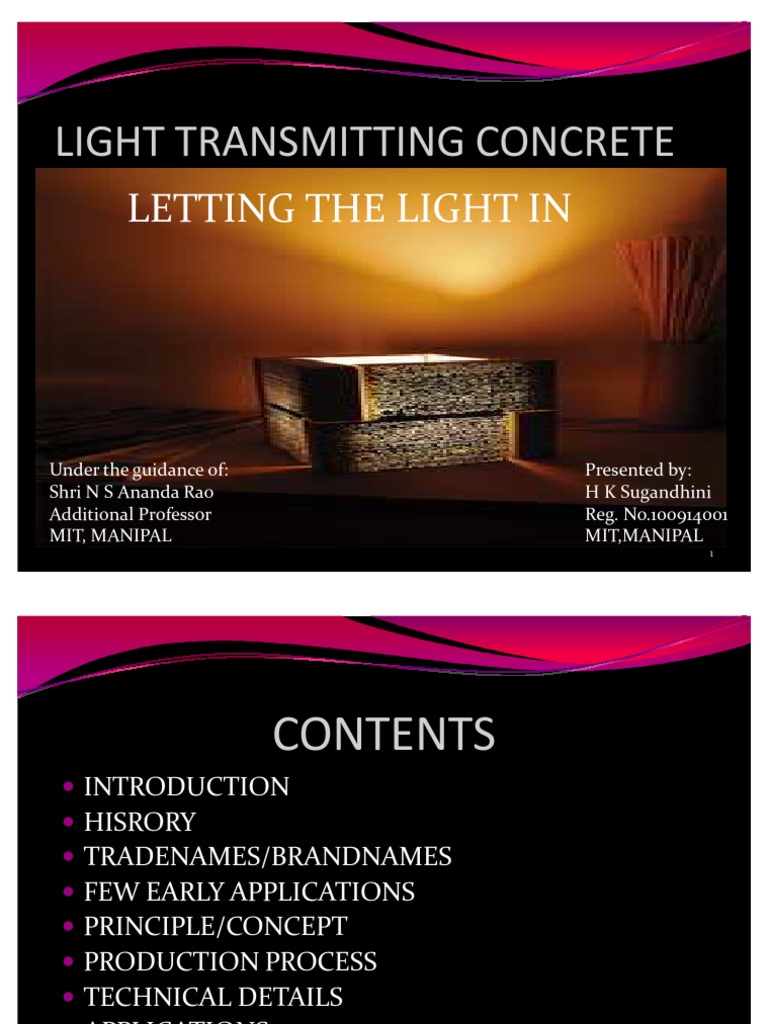 Lighttransmitting Concrete | PDF | Optical Fiber | Fibers