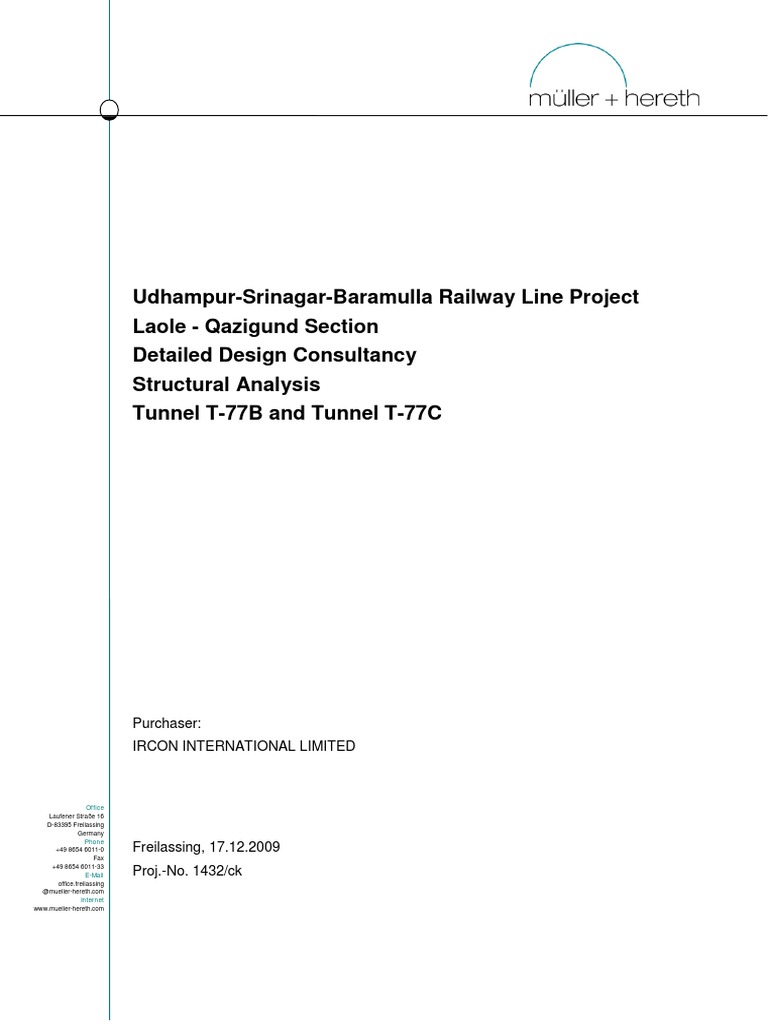 Structural Analysis of Tunnel T-77B/C | PDF | Bending | Structural Analysis