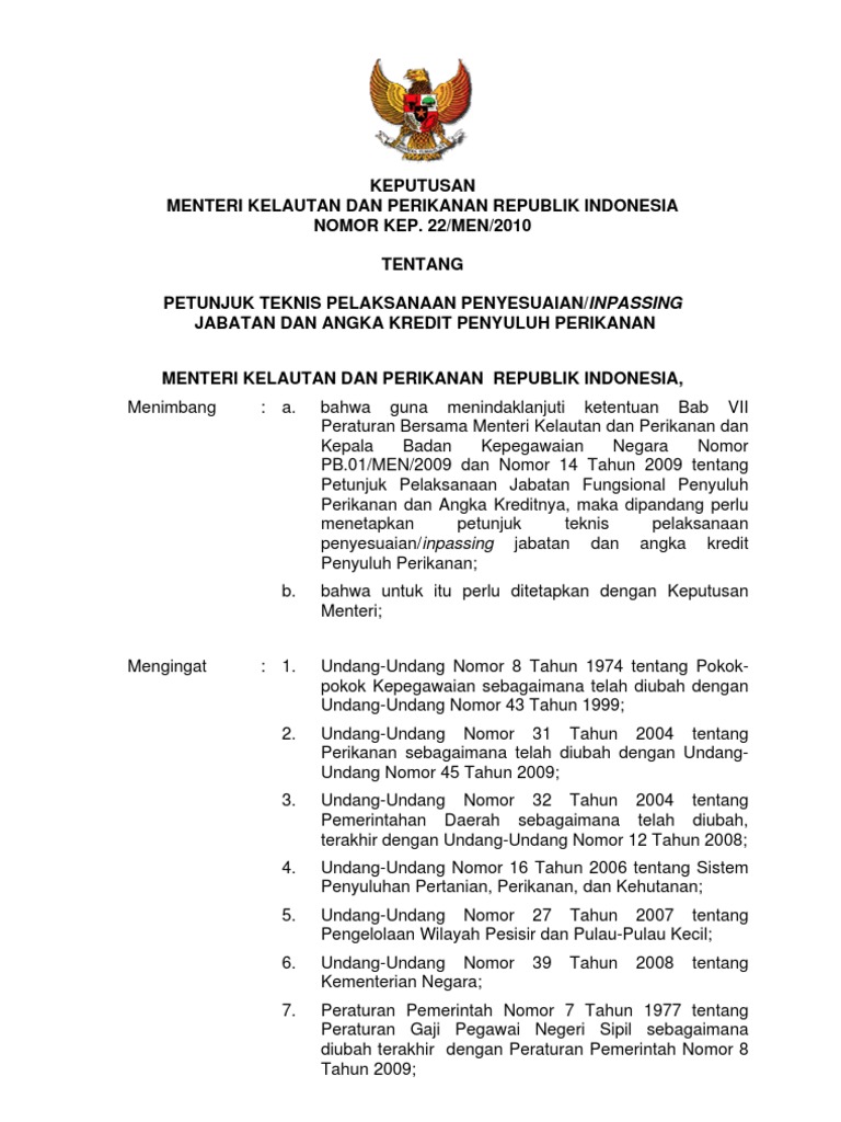 Juknis Inpassing Penyuluh Perikanan Pdf