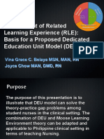 Assessment of Related Learning Experience (RLE) : Basis For A Proposed Dedicated Education Unit Model (DEU)