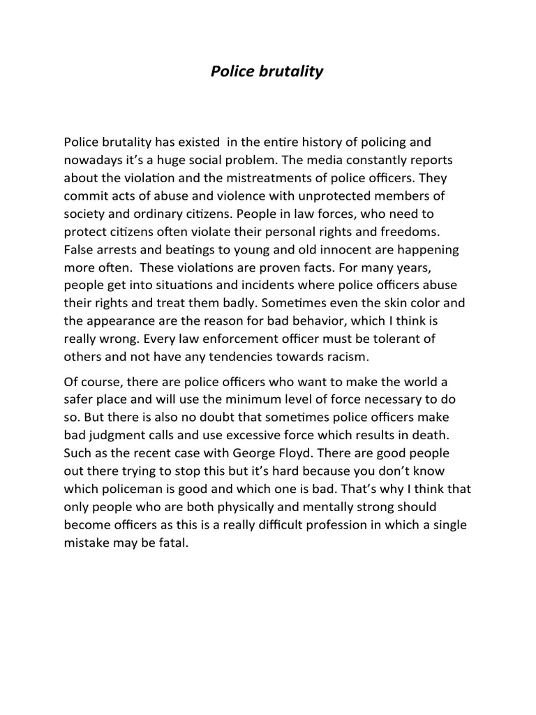 Police Brutality | PDF | Mystery, Thriller & Crime Fiction