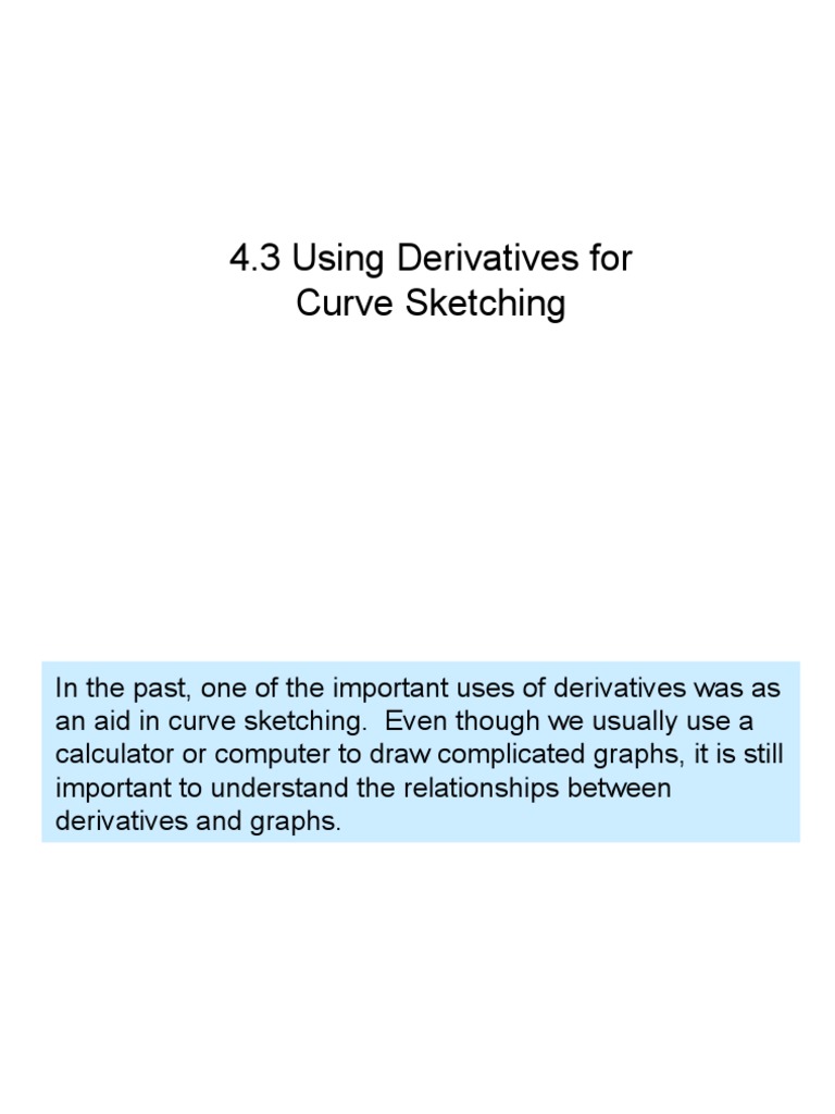 Derivatives in Curve Sketching | PDF | Elementary Mathematics | Rates