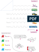 Plane Bus Taxi Car Boat Train: Worksheet 1