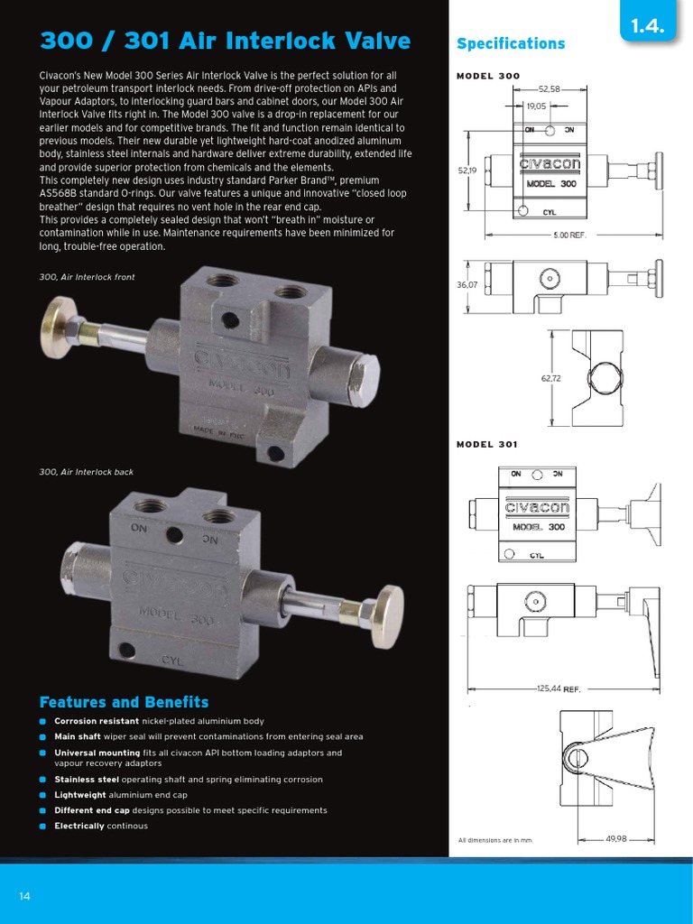 300 / 301 Air Interlock Valve: Product Specifications | PDF | Stainless ...