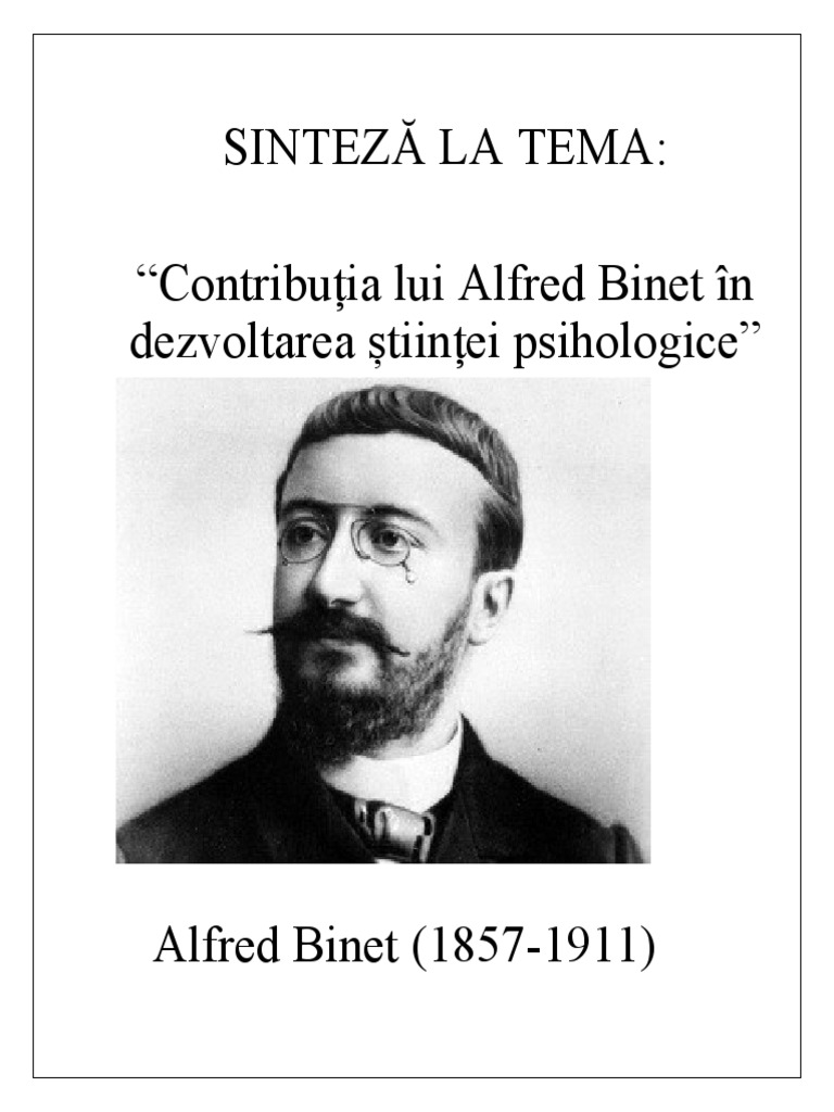 SINTEZA Alfred Binet | PDF